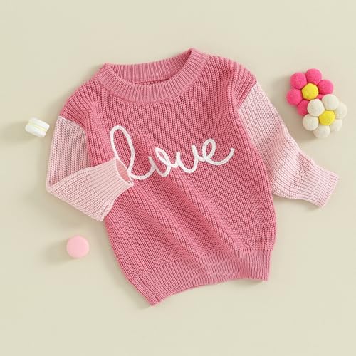 Toddler Baby Boy Girl Heart Knit Sweater Kids Infant Newborn Outfit3