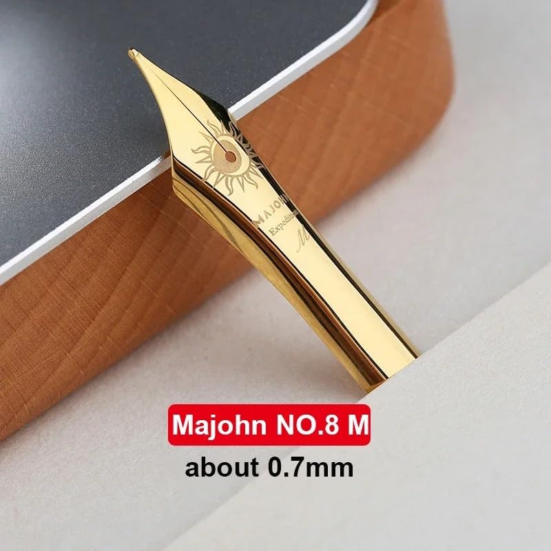 Stylo plume à piston orange EF 0,4 mm doté d'un réservoir grande capacité