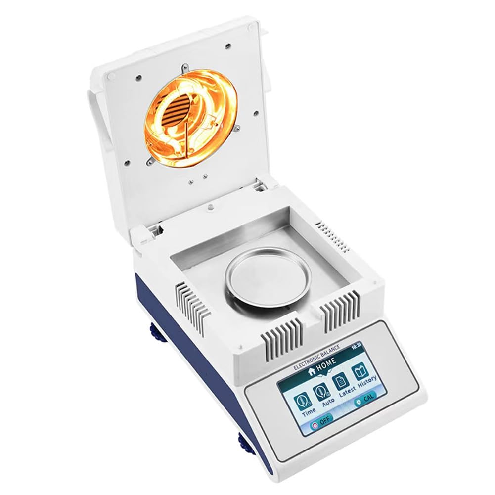Medidor Electrónico De Humedad, Analizador De Humedad Halógeno, con Pantalla Táctil, 2 Modos De Secado, Interfaz RS232, para Pruebas De Humedad Rápidas Y Precisas En Laboratorios