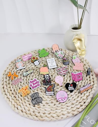 30 PCS Positive Enamel Pins Cute Enamel Pins Bulk Aesthetic Hat Pins for Backpacks, Funny Brooch Lapel Pin Set for Women Bags, Landyards, Shoes2