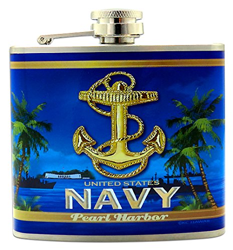 Flasque bleu marine chic 14,8 cl, un cadeau élégant et utile pour homme raffiné
