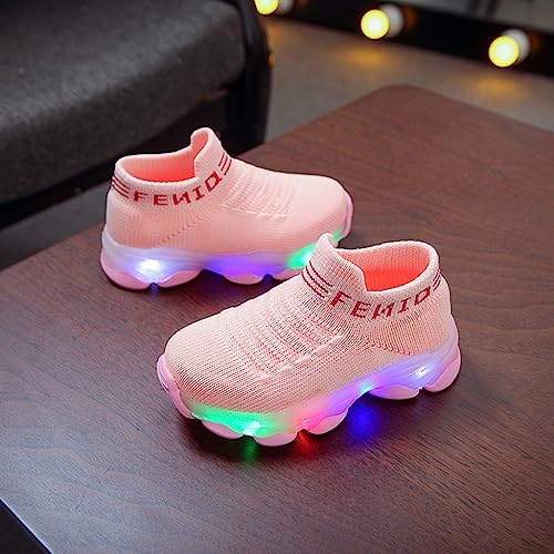 Soft Non Slip Light Up Sneaker for Toddler Baby Boys Girls Outdoor Indoor Loafers Cozy Breathable Letter Print Shoes3