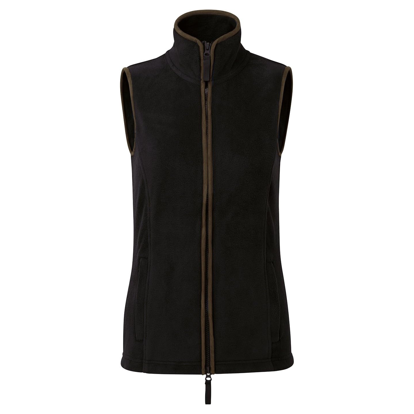 Premier Womens/Ladies Artisan Fleece Gilet (XS) (Black/Brown)