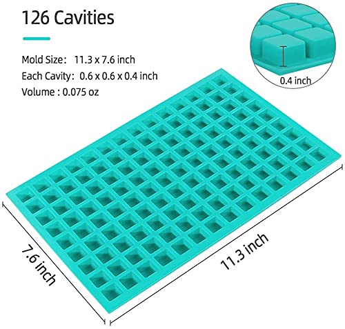 Webake Stampo In Silicone Per Cioccolatini – 126 Cavità Quadrate – 28,7 X 19,3 Cm
