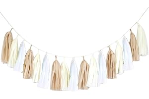 15PCS DIY Tassel Garland in Neutral Tones for Chic Decor