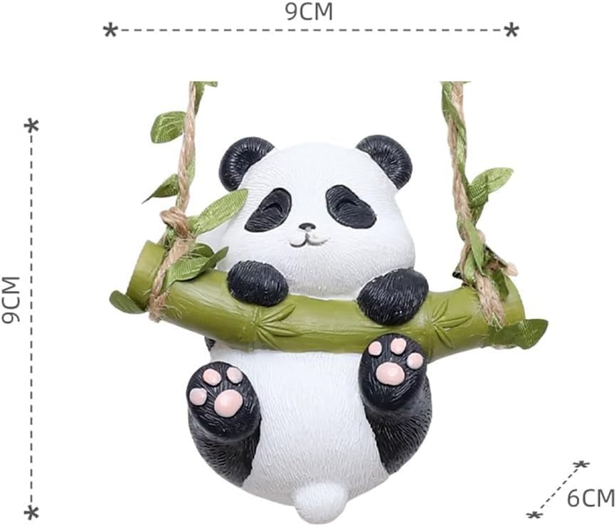 Image of The Decorshed Cute Panda Swing Hanging Dcor - Pack of 1 | Adorable Panda Showpiece for Car Dashboard, Home Wall, Kids Room, Garden & Office Decoration | Gifting Item