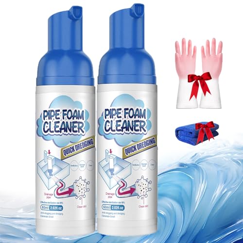 Yugou Drain Cleaner, New Get Out Foaming Drain Cleaner, Sink Foam Drain Cleaner, Get Out Sink Cleaner Foam, Sink Odor Eliminator, Foaming Sink Drain Cleaner for Bathroom Kitchen (2pcs)