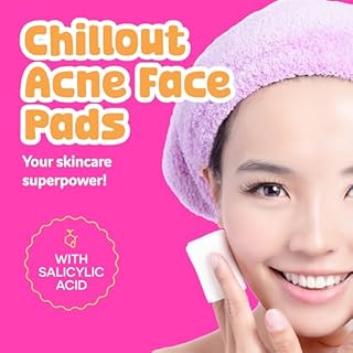 BeYoutiful ChillOut Gentle Acne Cleansing Face Wipes with Salicylic Acid for Teens and Kids, Easter Basket Stuffers, 60 Facial Pads, Vegan, Easter Gifts for Kids