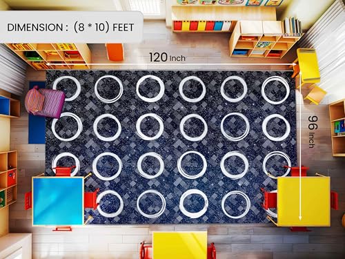 OLEEK Large Classroom Rug Elementary 8x10 - (Washable) Classroom Rugs for Kids Room - Classroom Carpet Elementary - Kids playroom Rug 8 x 10 - Preschool Rugs for Classroom - Schoolgirl Classroom Decor - Image 4