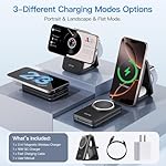 2026 Traveling Wireless Fast Charging Station,Magnetic 3 in 1 Charger with Light for iPhone 17 16 15 14 13 12 Pro Max Plus,Apple Watch Series & Air pods 4 3 2 Pro-Gifts for Wife & Husband - Image 2
