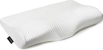 Contour Memory Foam Pillow Orthopedic Sleeping Pillows, Ergonomic Cervical Pillow for Neck Pain - for Side Sleepers, Back and Stomach Sleepers, Free Pillowcase Included (Firm & Standard Size