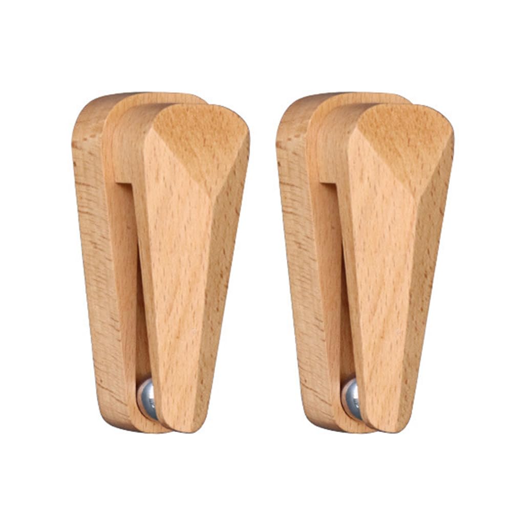 Beech Wood Towel Clips Gravity Ball Wall Mount Towel Holder Cupboards Kitchen Bedroom (2 Pack)