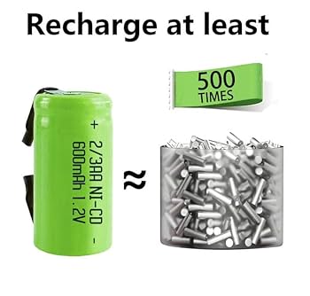 Amazon.com: Odstore AA Ni-Cd 1.2V 2/3AA 600mAh Rechargeable