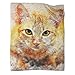 Impression 3D Flanelle Couverture Peinture Chat, Super Doux Cosy Peluche Jette Couverture Peinture Chat, Enfants Garçons Filles 50x60inch(127x152cm)