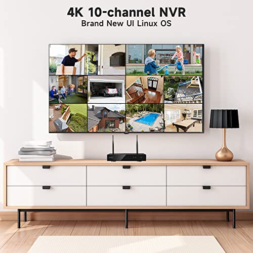 Xmarto Wnq810 4K H.265 10 Channels Wireless Wifi Nvr/Dvr With Dual Wifi Routers In, Embedded Linux Os, Sd Card, Hdd And Cloud Recording, Auto Wifi Relay (Hdd Not Included) #TOP1