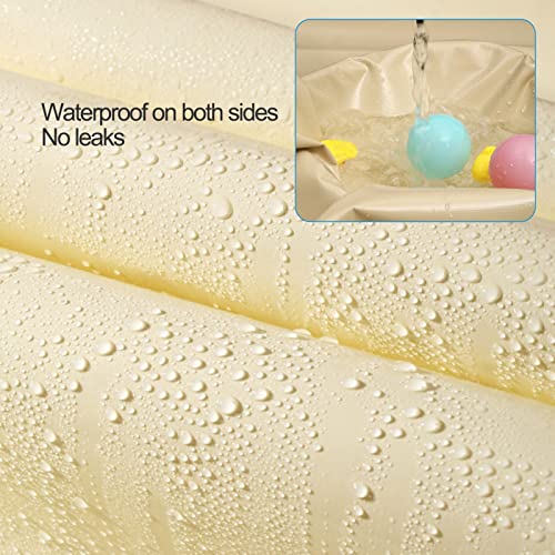 Lona de PVC Resistente Color Beige de 500 g/m² - Lona Impermeable de 3x5 m para Camping, Exteriores, Piscina, Refugio contra la Lluvia con Ojales metálicos - Protección Duradera y versátil