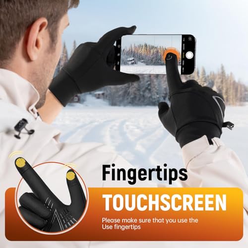 PULIOU Thermal Gloves for Men and Women, Winter Cycling Gloves with Anti-slip Touch Screen Warm Gloves for Running Riding Driving Outdoor Sports Walking - Image 5