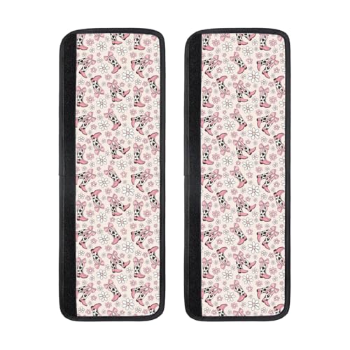 Buewutiry Set di 2 coperture per maniglie del frigorifero, regolabili, confortevoli, stile retrò, stivali da cowgirl, fiori rosa, coperture per maniglie del frigorifero, coperture per maniglie per
