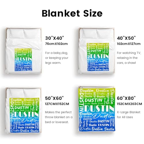 Name Blanket Personalized Name Blanket Customized Blanket with Name Text for Adult Kid Birthday Christmas Mothers Fathers Valentines Day Gift