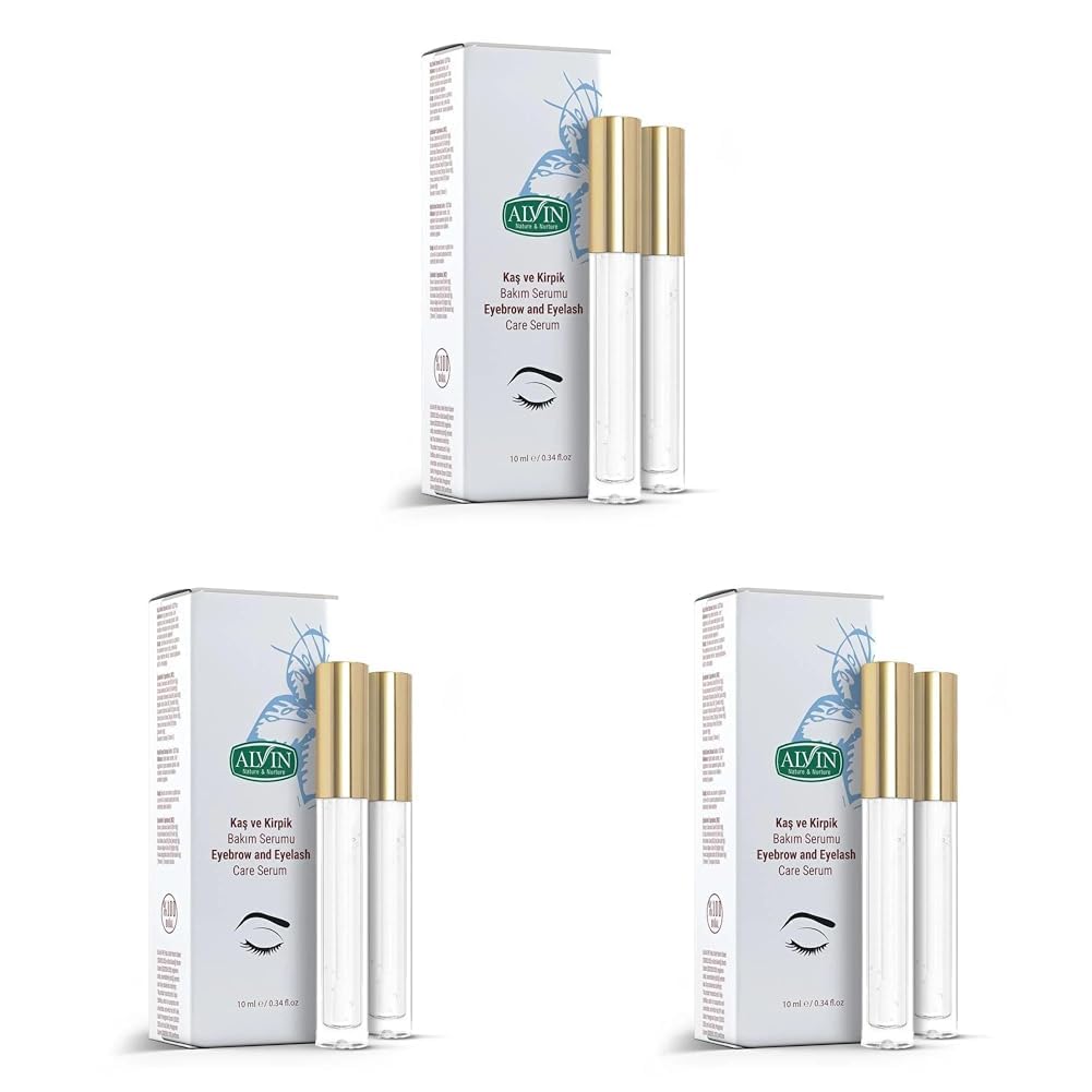 Alvin Kaş ve Kirpik Bakım Serumu, 7 Özel Yağ ve E Vitamini, 10 ml (3 paketi)