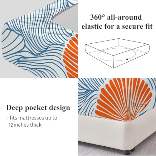 Drap housse 90x190 drap housse microfibre bleu clair lavable pour matelas - 5