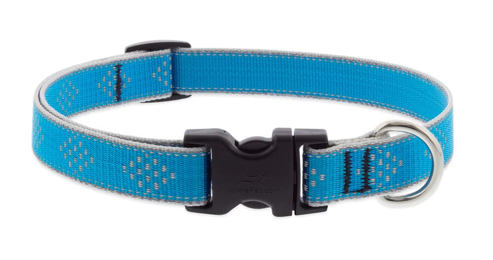 Collier réfléchissant Lupine bleu diamant réglable pour chien