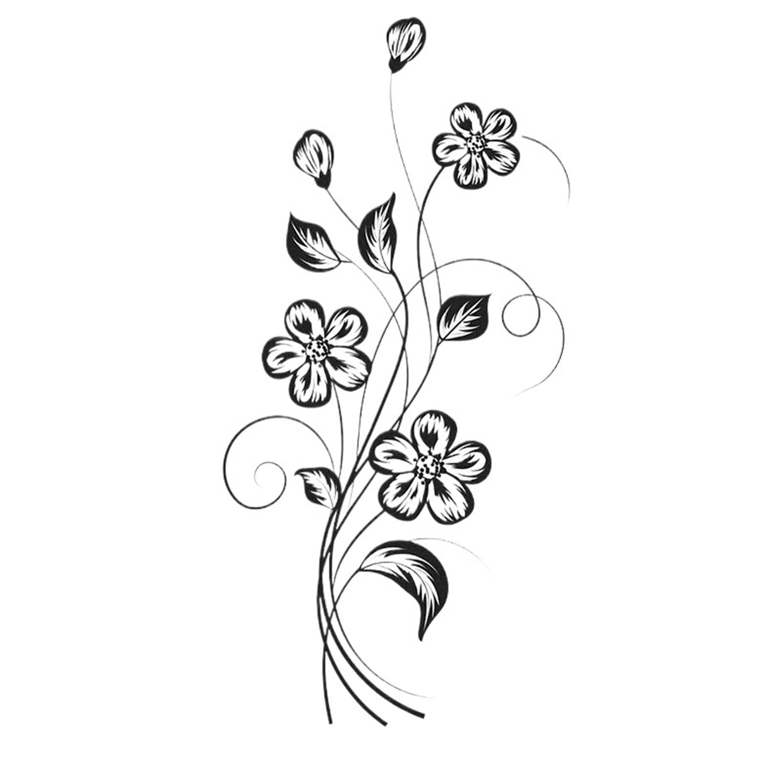 Wall Stickers Flowers Black Flower Vine Wall Stickers Refrigerator Window Cupboard Home Decorations DIY Decals Art Mural Waterproof Decor