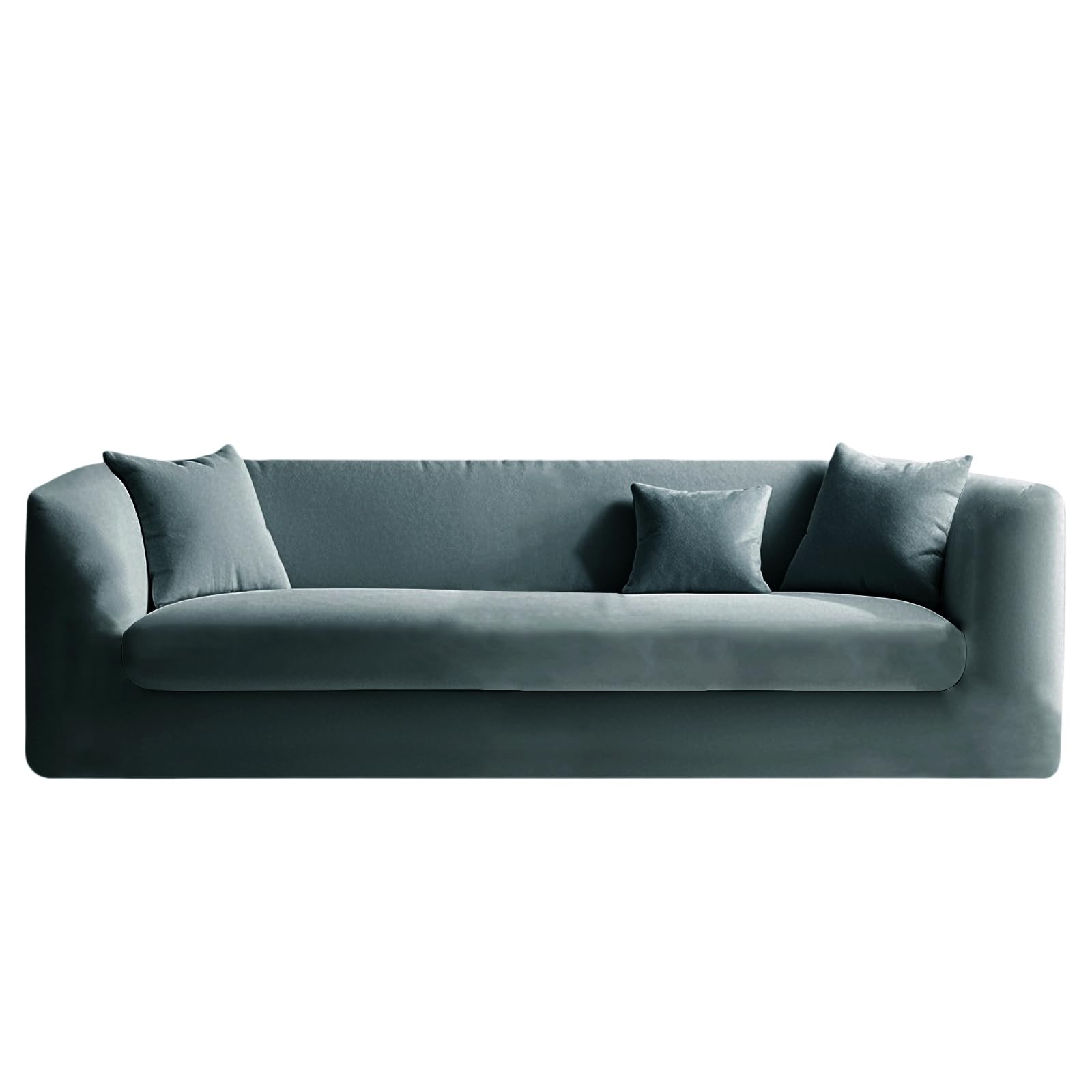 KYJSW High Stretch Chesterfield Sofa Cover Velvet Couch Cover With Seat Cushion Cover Non-Slip Sofa Slipcovers With Armrests For Living Room (Grey blue,XL SOFA+1PC LARGE 4-SEAT)