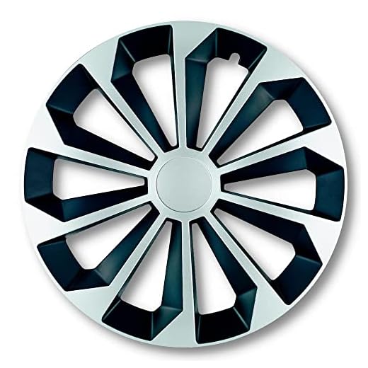 Albrecht Auto-Zubehör 26316 Llantas de Acero, Embellecedores de Ruedas, Plata/Negro, 16 Pulgadas, Set de 4