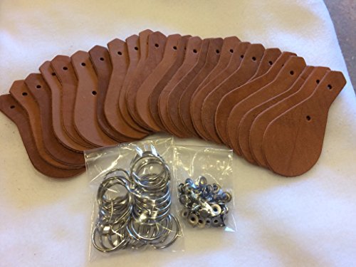 leather key fob kit medium brown 25 pack