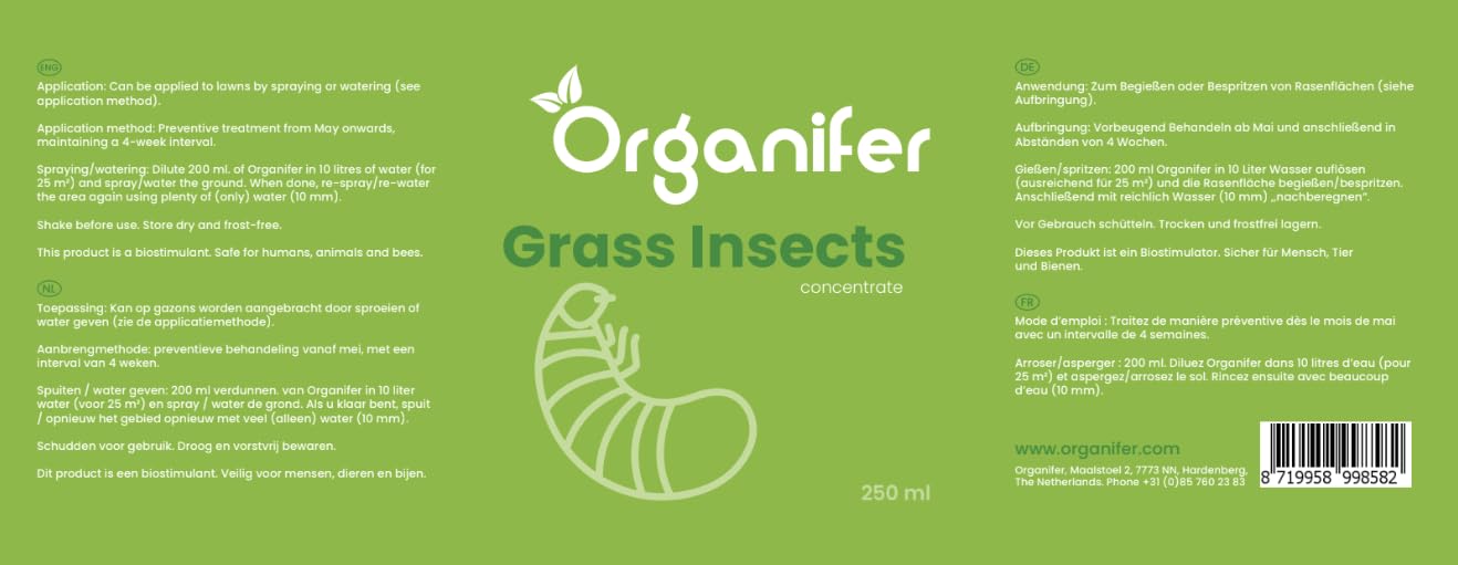 Grass Insects Concentrado (5 L, 1250 m2) – gusanos – escarabajo de mayo – Cuidado del césped – Fertilizante de jardín – concentrado no tóxico