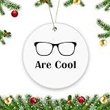 Funny Ornament Hanging Christmas Tree Ornaments Decorations for New Year's Christmas Winter Party,Eyeglasses are Cool