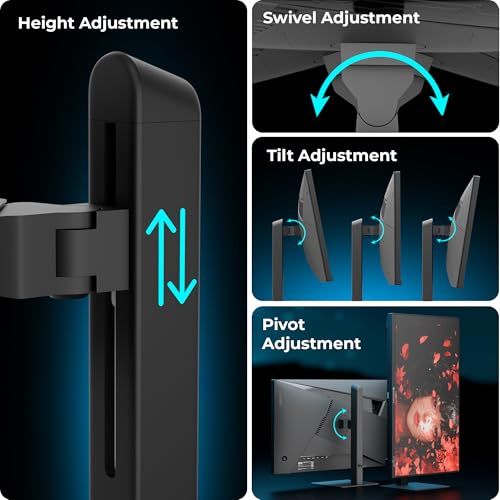 Image of Zebronics 27 inch QHD Bezel-Less Gaming Monitor, 180Hz Refresh Rate, 1ms MPRT, Fast IPS, 300 Nits, 100% sRGB, 1.07B Colors, Height, Pivot, Tilt, Swivel Adjustment, 2 x HDMI & DP, Reading Lamp (S27A)