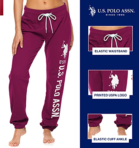 Image of U.S. POLO ASSN. Womens Sweatpants - Women Joggers Sweats with Logo Print - French Terry Poly-Cotton