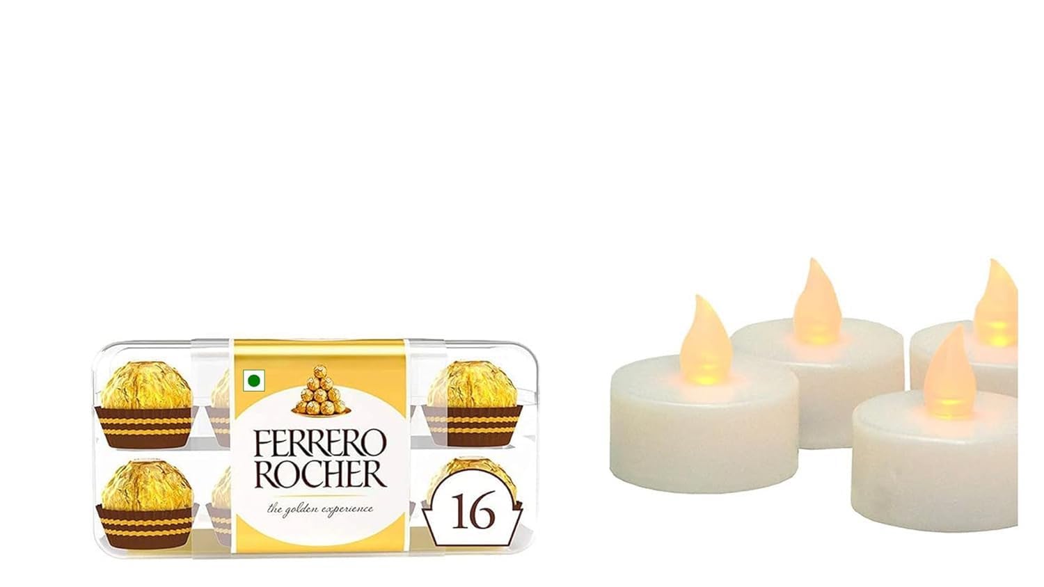Vending India X Ferrero Rocher Diwali Gift Combo - Ferrero Rocher T16 with a Choice Diwali Gift (Led Diya Set Of 2) (B09HGVC9H9) Amazon Price History, Amazon Price Tracker