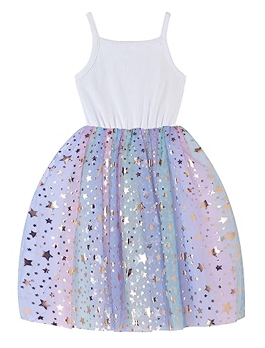 Image of GSVIBK Baby Girls Tutu Dress Sleeveless Toddler Cotton Tulle Skirt Princess Party Prom Dresses