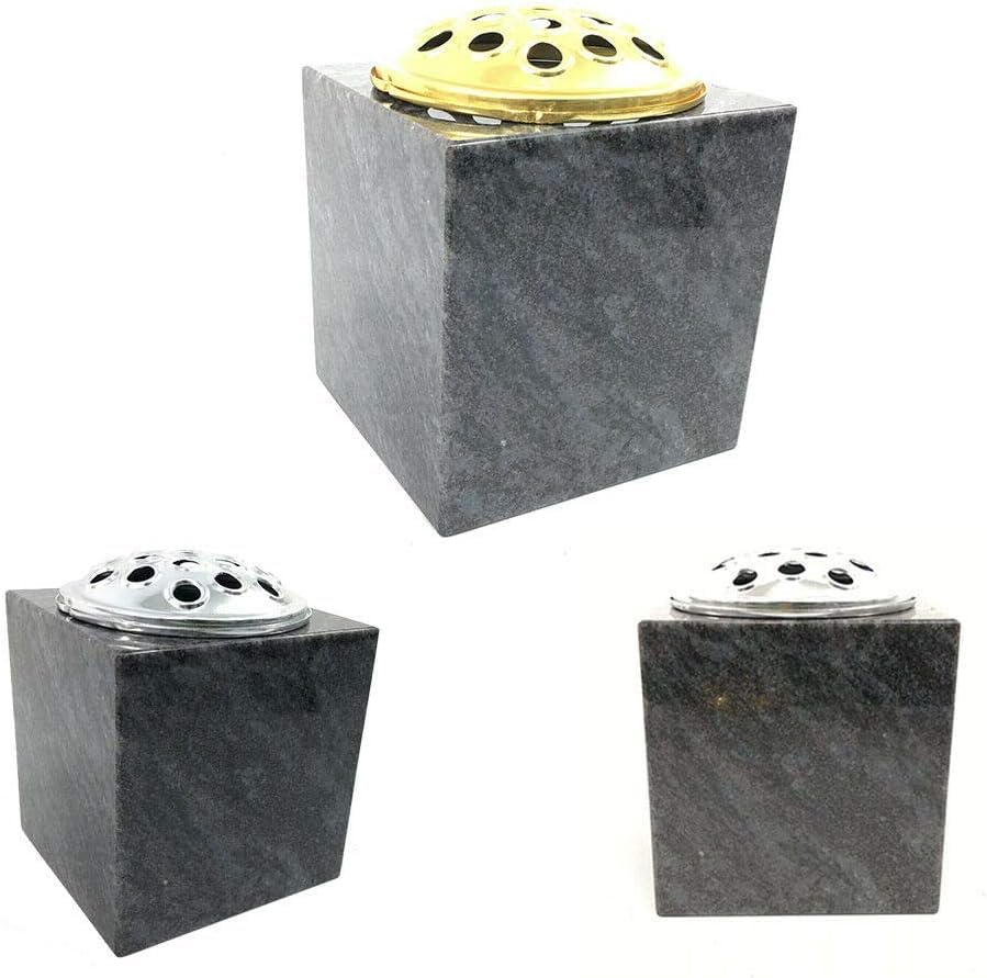 Blue Pearl Granite Flower Vase /Grave Memorial -Any Inscription & Size On Demand (6x6x4 Inch)