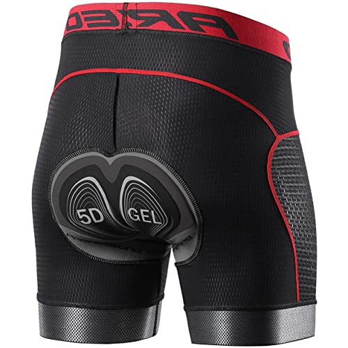 Agolu Radunterhose Herren Gepolstert 5D Atmungsaktiv Fahrradhose Damen Gepolstert Stoßfest Fahrradunterhose Herren Fahrradbekleidung Radlerhose Damen Gepolstert(Size:m,Color:rot) Cover
