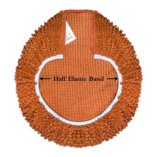 Lfish Shag Chenille Bathroom Toilet Lid Cover Set,Ultra Soft Plush Seat Covers,Machine Washable,Fit Most Size Toilet Lid For Bathroom(Orange) #TOP2