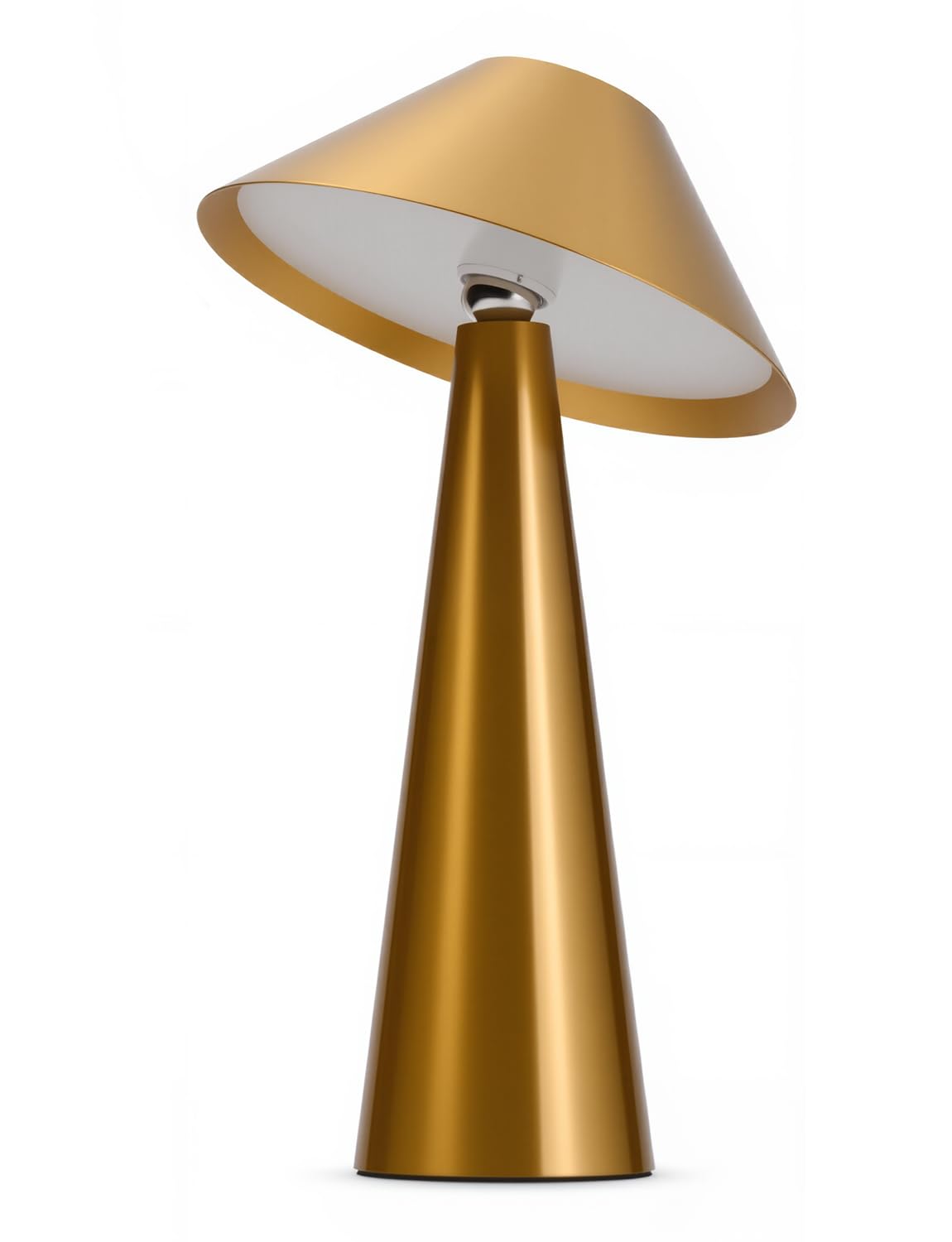 BOJIM Gold LED Tischlampe Kabellos Akku USB Aufladbar, Touch Dimmbare Tischleuchten mit Magnet Outdoor IP54 Wasserdicht, Schreibtischleuchte Ohne Kabel Lampenkopf Drehbar für Balkon Table, Indoor
