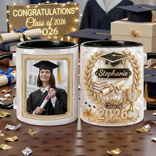 Taza personalizada de porcelana para graduación 12 oz miniatura 3