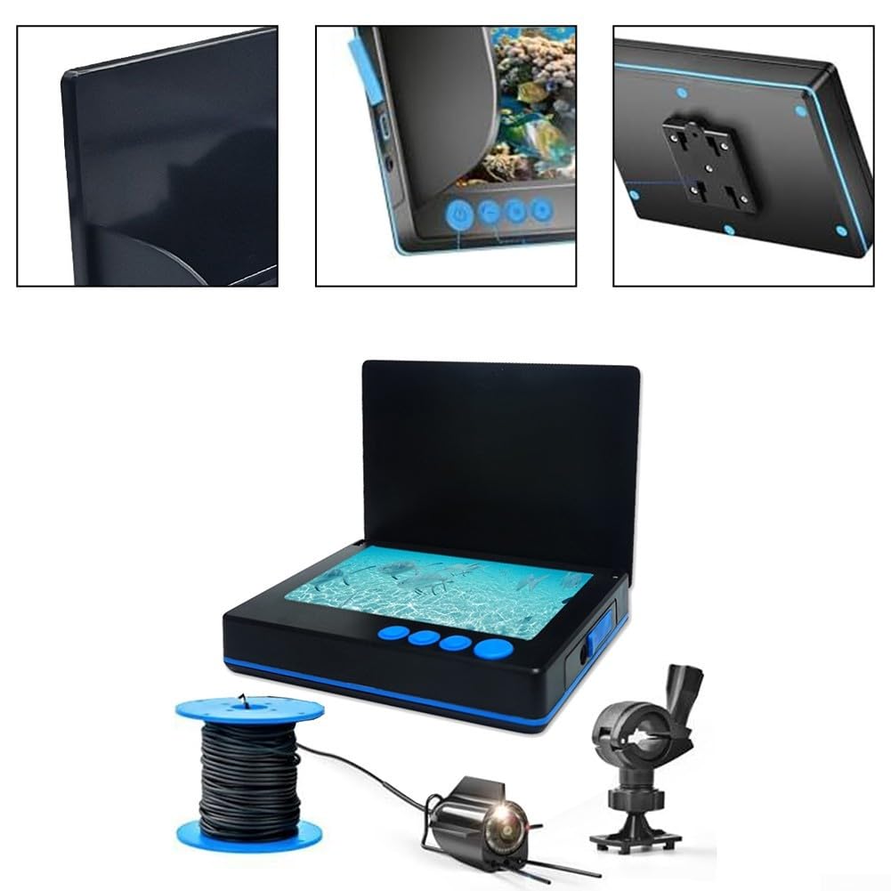 Cámara de pesca subacuática, pantalla IPS de 5 pulgadas, buscador de peces, cámara de pesca subacuática, para río de hielo y barco, para entusiastas de la pesca