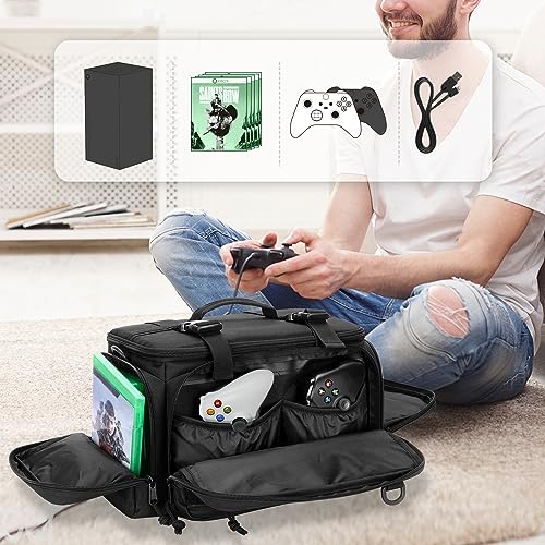 Tactical Console Carrying Case Compatible with Xbox Series X, Travel Carry Case Bag with Multi-Pockets for Controllers, Discs & More Accessories (Patent Design) - Image 3