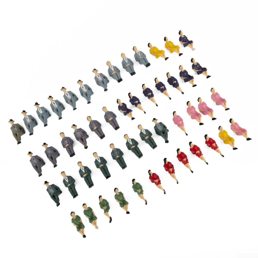 Personnages Miniatures Plastique 50 Figurines Assises 1:32 - Personnages Miniatures Pour Maquettes, Dioramas Figurines Miniatures