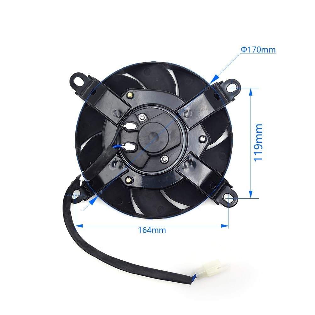 Ventilador del radiador Ventilador de radiador de motocicleta de 6 pulgadas, 12 V CC, refrigeración eléctrica de motor, enfriador de gran caudal para universal