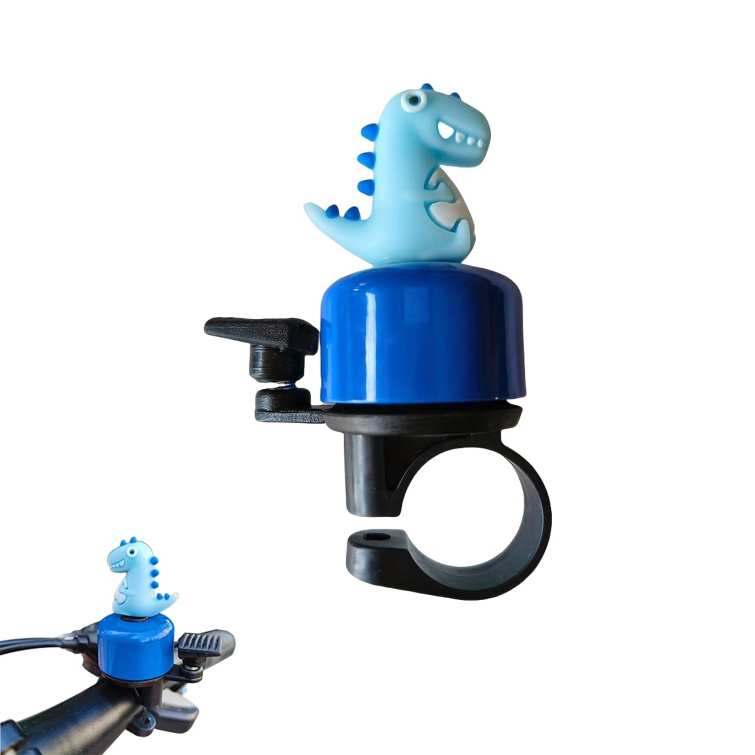 JYNVO Kinder Fahrradklingel, Dinosaurier Karikatur Blau 1PCS, Klingel für Bike MTB Mountainbike