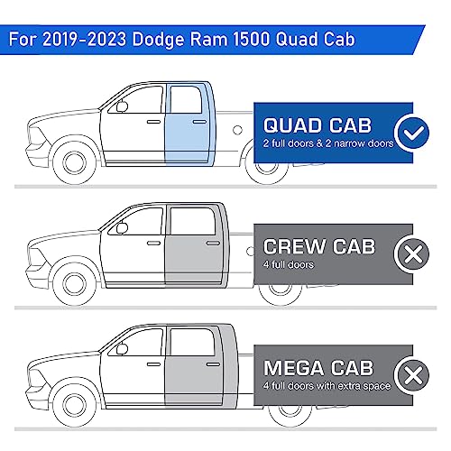 Estribos laterales para Dodge RAM 1500 Quad Cab 2019-2023 negros miniatura 6