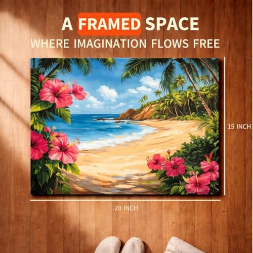Image of Art Therapy Pcn31 Linen Canvas DIY Paint by Numbers Kit 15 x 20 Inch for Adults and Kids with 2 Set of Acrylic Oil Painting Colors with Brushes for Stress Relief & Home Decoration ( inchBliss by The Bay)