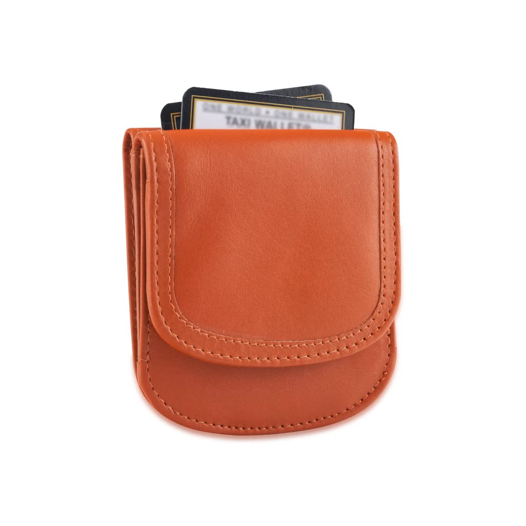 Taxi Wallet® - TW14-TIGER ORANGE - Soft Leather - Compact, Front Pocket Folding Wallet - For Cards, Coins, Bills, ID (Men & Women)
