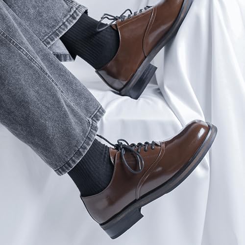 Santimon Men’s Oxford Shoes Formal Dress Round Toe Lace Up Business Office Wedding Derby Suit Shoe4